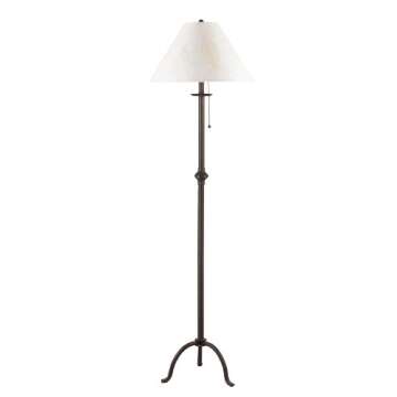 Cal Lighting BO-903FL Iron Floor Lamp with Pull Chain, Matte Black
