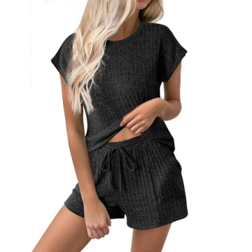 Trendy Ekouaer Soft Pajamas Set with Pockets for Comfort