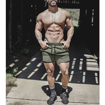 EVERWORTH Men's Solid Gym Workout Shorts Bodybuilding Running Fitted Training Jogging Short Pants with Zipper Pocke Lgrey S Tag L