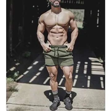 EVERWORTH Men's Solid Gym Workout Shorts Bodybuilding Running Fitted Training Jogging Short Pants with Zipper Pocke Lgrey S Tag L