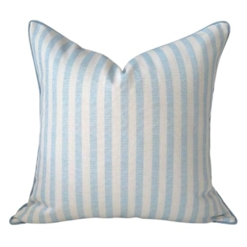 Jillien Harbor Throw Pillow for Home Harvey Seersucker Style Pillow Cover Coastal Grandmillennial Pi...