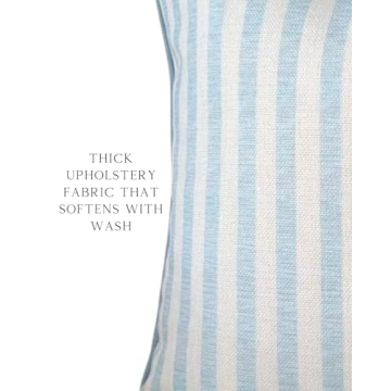 Jillien Harbor Throw Pillow for Home Harvey Seersucker Style Pillow Cover Coastal Grandmillennial Pillow Cover 20" x 20" 50 cm x 50 cm Grandmillennial Home Decor Coastal Home Decor