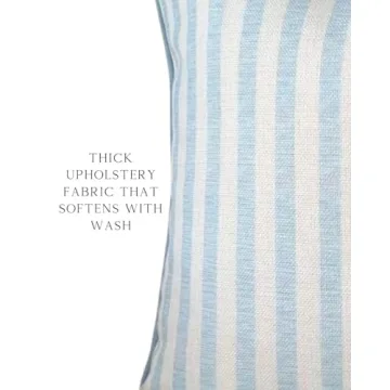 Jillien Harbor Throw Pillow for Home Harvey Seersucker Style Pillow Cover Coastal Grandmillennial Pillow Cover 20" x 20" 50 cm x 50 cm Grandmillennial Home Decor Coastal Home Decor