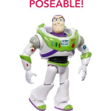 Mattel Disney Pixar Toy Story Large Action Figure, Posable Buzz Lightyear Collectible in Spacesuit Look, 12-inch Scale