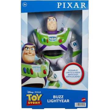 Mattel Disney Pixar Toy Story Large Action Figure, Posable Buzz Lightyear Collectible in Spacesuit Look, 12-inch Scale