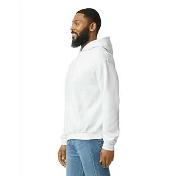 Gildan Adult Fleece Hoodie Sweatshirt G18500, Multipack, White