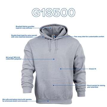 Gildan Adult Fleece Hoodie G18500 - Customizable Style