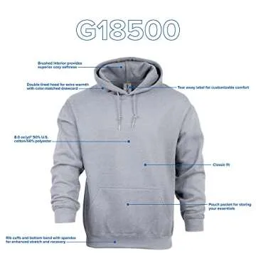 Gildan Adult Fleece Hoodie G18500 - Customizable Style