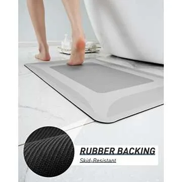 SIXHOME-Bath Rug-Quick Dry Absorbent Rubber Backed Thin Bathroom Rugs Fit Under Door-Bath Mats for Bathroom Floor Mat in Front of Sink-Shower Rug 17"X27.5"