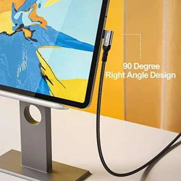Fasgear 6ft USB C to USB C Cable with 90-Degree Angle