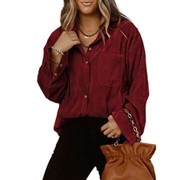 Stylish Sidefeel Women's Oversized Corduroy Jacket