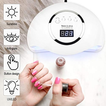 JEWHITENY 72W Gel UV LED Nail Lamp for Efficient Curing