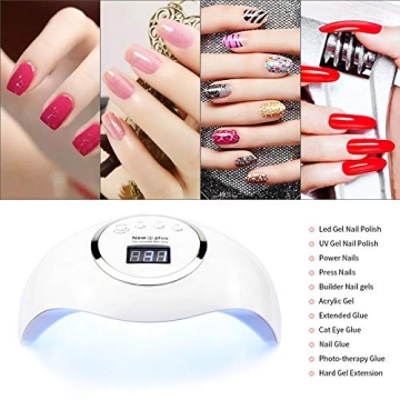 JEWHITENY 72W Gel UV LED Nail Lamp for Efficient Curing