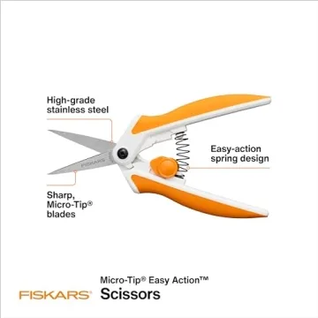 Fiskars Micro-Tip Spring Assisted Scissors for Precision Cutting
