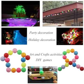 TADICK 100 Pack Colored Ping Pong Balls for DIY Plastic Multiple Color Table Tennis Ball for Party Decoration