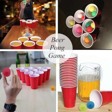 TADICK 100 Pack Colored Ping Pong Balls for DIY Plastic Multiple Color Table Tennis Ball for Party Decoration