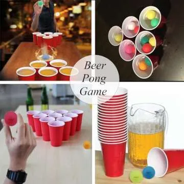 TADICK 100 Pack Colored Ping Pong Balls for DIY Plastic Multiple Color Table Tennis Ball for Party Decoration