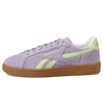 Reebok Women's Club C Grounds UK Sneaker, Dusk Purple/Astro Lime/Gum, 8