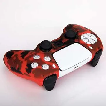 Silicone Gel PS5 Controller Cover with 8 Thumb Grip Caps