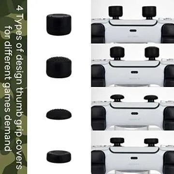 Silicone Gel PS5 Controller Cover with 8 Thumb Grip Caps