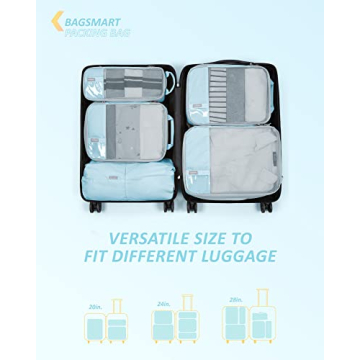 BAGSMART Compression Packing Cubes - Durable and Lightweight Luggage Organizers