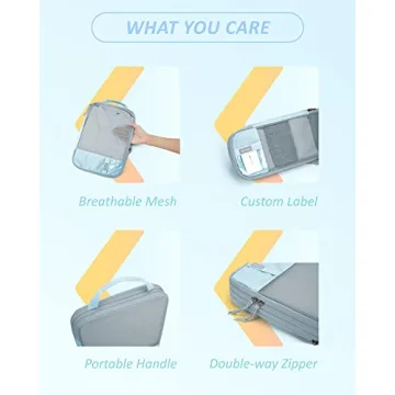 BAGSMART Compression Packing Cubes - Durable and Lightweight Luggage Organizers