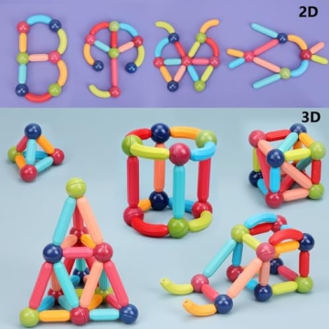COUOMOXA 74pcs Magnetic Building Blocks Set for Kids