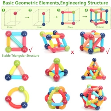 COUOMOXA 74pcs Magnetic Building Blocks Set for Kids