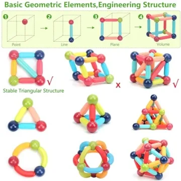 COUOMOXA 74pcs Magnetic Building Blocks Set for Kids