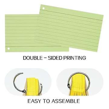 800 PCS Index Cards, 3x5 Inches Colored Flash Cards with Ring, Lined Notecards Ruled Study Card Flashcards Heavy Note Cards for Studying, Learning, School, College…