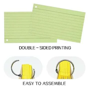 800 PCS Index Cards, 3x5 Inches Colored Flash Cards with Ring, Lined Notecards Ruled Study Card Flashcards Heavy Note Cards for Studying, Learning, School, College…