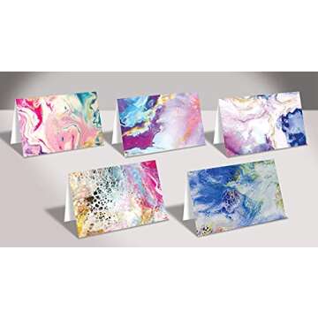 Better Office Products 100-Pack All Occasion Greeting Cards, Assorted Blank Note Cards, 4 x 6 inch, 5 Abstract Art Designs, Blank Inside, with Envelopes, 100 Pack