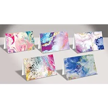 Better Office Products 100-Pack All Occasion Greeting Cards, Assorted Blank Note Cards, 4 x 6 inch, 5 Abstract Art Designs, Blank Inside, with Envelopes, 100 Pack
