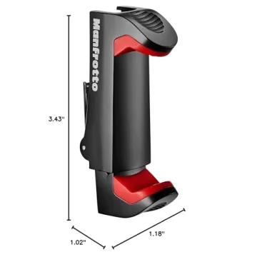 Manfrotto Smartphone Clamp for Tripod, Vlogging, Black
