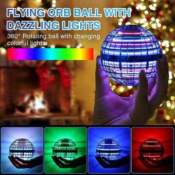 YUNGOO studio 2024 Flying Orb Ball Toys, Galaxy Ball Flying Spinner with Light, Magic Floating Ball Toy, Cool Toys for 6 7 8 9 10+ Year Old Boys Girls Adult Indoor Outdoor (Blue)