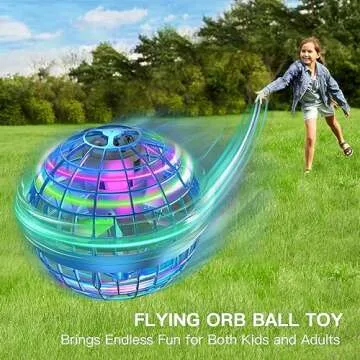 YUNGOO studio 2024 Flying Orb Ball Toys, Galaxy Ball Flying Spinner with Light, Magic Floating Ball Toy, Cool Toys for 6 7 8 9 10+ Year Old Boys Girls Adult Indoor Outdoor (Blue)