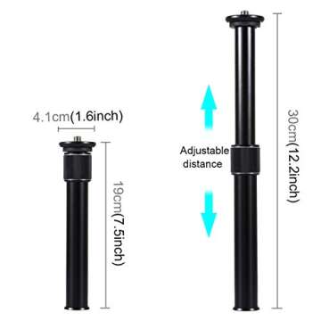 PULUZ Metal Handheld Adjustable 3/8" Size Tripod Mount Monopod Extension Rod for DSLR & SLR Cameras