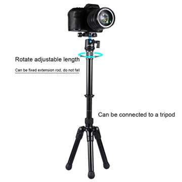 PULUZ Metal Handheld Adjustable 3/8" Size Tripod Mount Monopod Extension Rod for DSLR & SLR Cameras
