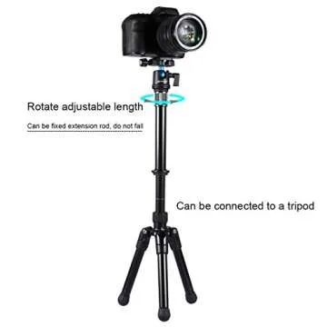 PULUZ Metal Handheld Adjustable 3/8" Size Tripod Mount Monopod Extension Rod for DSLR & SLR Cameras