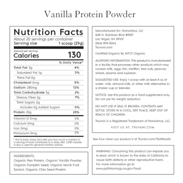 Truvani Vegan Pea Protein Powder 20g Organic Protein