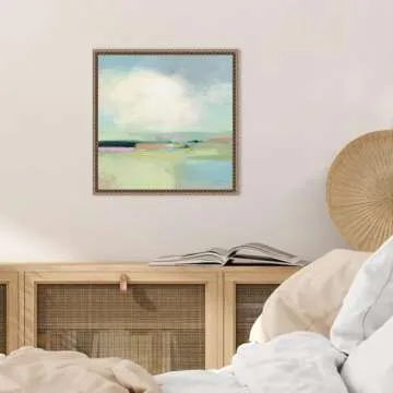 Amanti Art Framed Canvas Wall Art 16x16 Colorful Landscape by Julia Purinton, Framed Wall Art Canvas, Abstract Artwork, Traditional Decor, Small Poster Painting for Living Room, Bedroom, Bathroom,