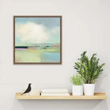 Amanti Art Framed Canvas Wall Art 16x16 Colorful Landscape by Julia Purinton, Framed Wall Art Canvas, Abstract Artwork, Traditional Decor, Small Poster Painting for Living Room, Bedroom, Bathroom,