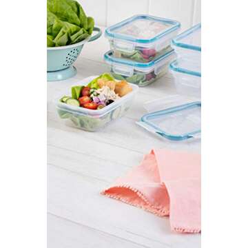 Snapware Total Solution 10-Pc Plastic Food Storage Containers Set, 3-Cup Rectangle Meal Prep Container, Non-Toxic, BPA-Free Lids with 4 Locking Tabs, Microwave, Dishwasher, and Freezer Safe