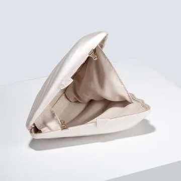 UMREN Seashell Chain Shoulder Bag for Women Acrylic Evening Clutch Bag Glitter Marble Purse Handbag for Wedding Party Prom Apricot