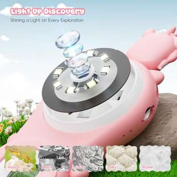 Kids Microscope,Ashfly 200X Magnifier for Kids,Mini Pocket Portable Digital Microscope for Educational Science Toys,Birthday Gifts for Age 3 4 5 6 7 8 Girls&Boys