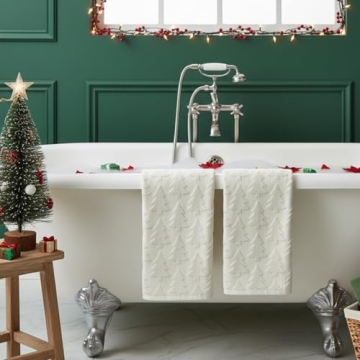 Artoid Mode 3D Xmas Tree Jacquard Hand Towels - 2 Pcs