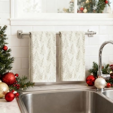 Artoid Mode 3D Xmas Tree Jacquard Hand Towels - 2 Pcs