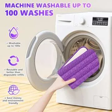 6 Pack Reusable Mop Pads Compatible with Swiffer PowerMop, Wood Floor Pads Mop Refill Pads Mop Pads Refills Microfiber Mop Pads for 13''-15'' Microfiber Spray Mop Machine Washable