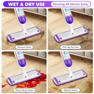 6 Pack Reusable Mop Pads Compatible with Swiffer PowerMop, Wood Floor Pads Mop Refill Pads Mop Pads Refills Microfiber Mop Pads for 13''-15'' Microfiber Spray Mop Machine Washable