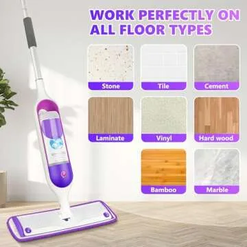 6 Pack Reusable Mop Pads Compatible with Swiffer PowerMop, Wood Floor Pads Mop Refill Pads Mop Pads Refills Microfiber Mop Pads for 13''-15'' Microfiber Spray Mop Machine Washable